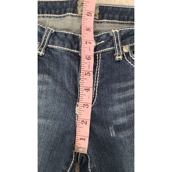 Twelve K 32 x 30 Bootcut Jeans Blue Dark Wash Rhinestone Embroidered Denim - Picture 5 of 9